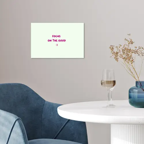 Focus - Beige - Roze - Smiley poster papier klein -sfeer3