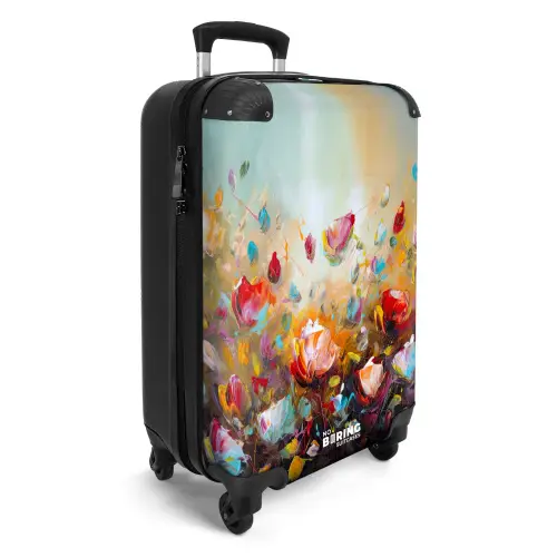 Bloemen - Kunst - Natuur - Olieverf NBS - Handbagage koffer - Unisex middel -productfoto_3d