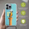 Papegaai - Koksmuts - Quote - Neon Hoesje iPhone 16 Pro Max met koord klein -sfeer2_NL