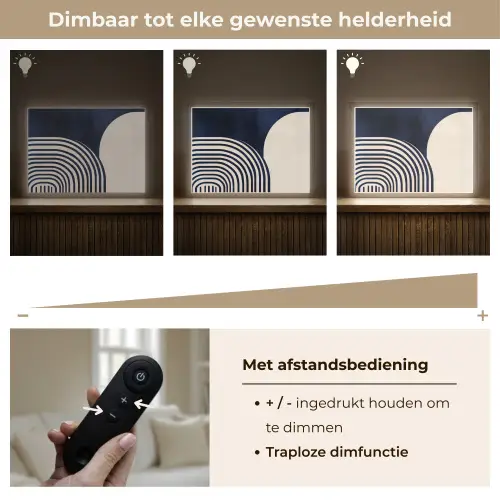 Donkerblauw - Abstract - Lijnen Light Box met batterij (Wandlamp) middel -USP_dimbaarNL