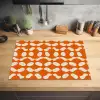 Oranje - Organische vormen - Wit Inductie beschermer vinyl 3mm klein 276 -sfeer5