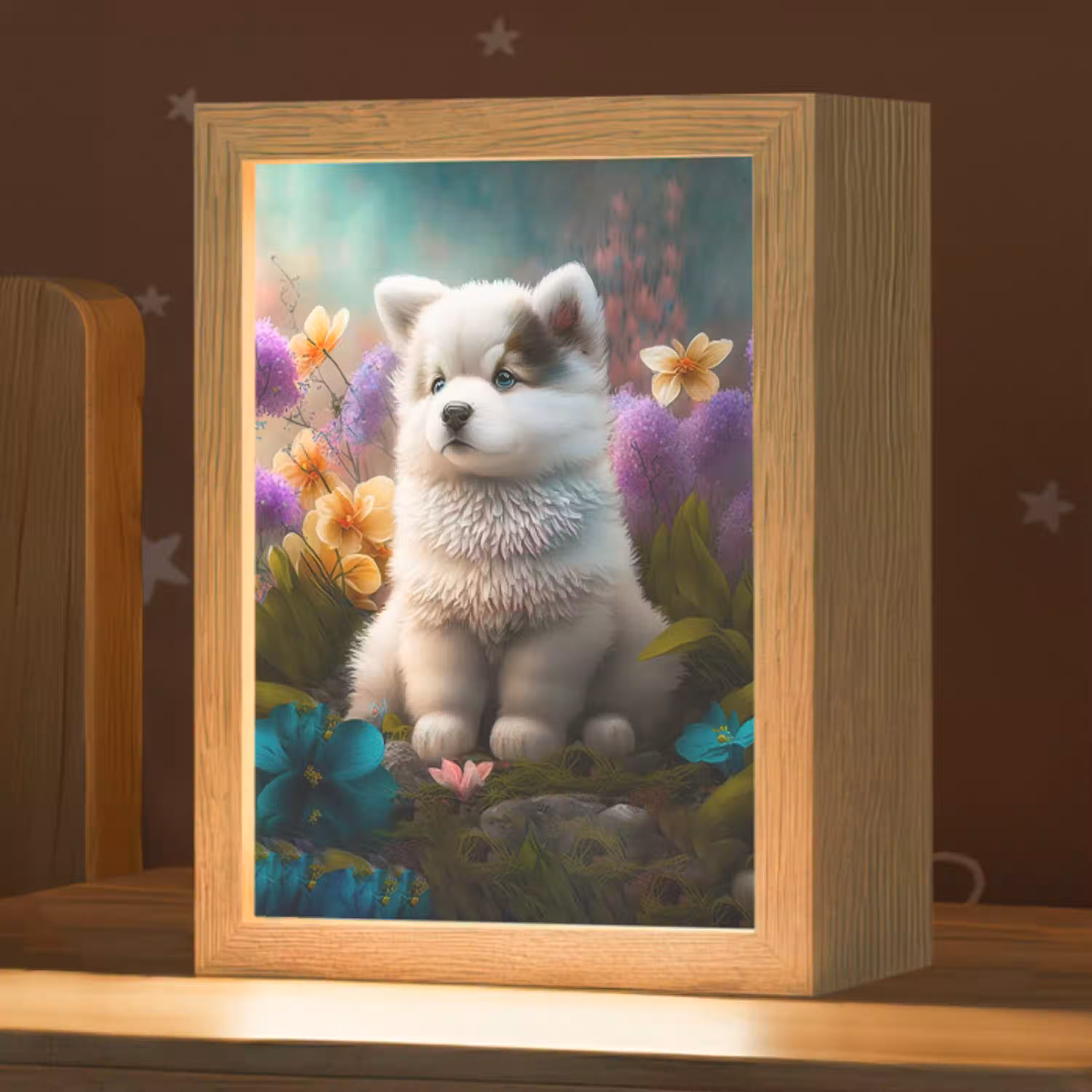 Puppy - Bloemen - Planten - Natuur - Husky Light Box met kabel klein -zzz_3d_website