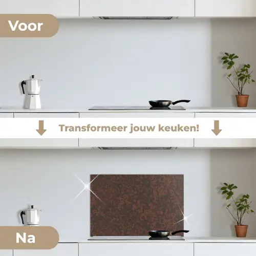 Donker - Bruin - Roest keuken achterwand spatscherm klein 900 -voor_na_NL