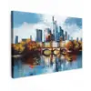 Bomen Frankfurt- Stad - Skyline - Brug canvas 2cm klein -z3d