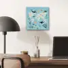 Wereldkaart - Zeeleven - Blauw aluminium wit klein -sfeer5