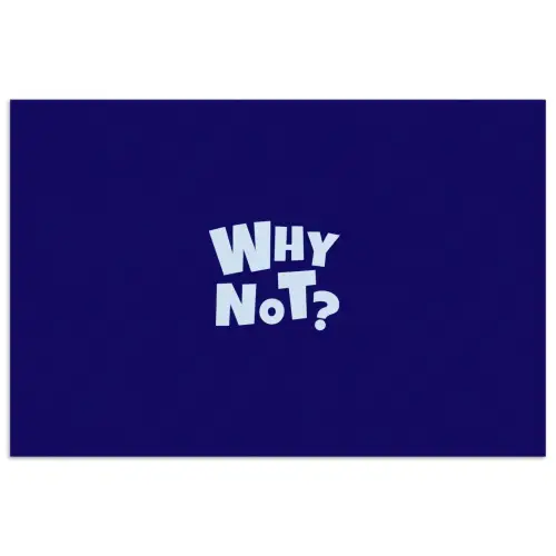 Blauw - Why not - Minimalistisch poster papier klein -3d