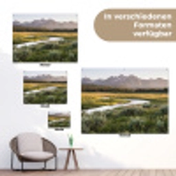 Berglandschap - Rivier - Bos tuinposter los doek klein -Xsfeer9_DE