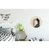 Grafisch gebogen motief - Beige Wandcirkel aluminium klein -kinderkamer