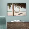 Hangmat - Palmbomen - Strand - Zee canvas 2cm klein -sfeer4