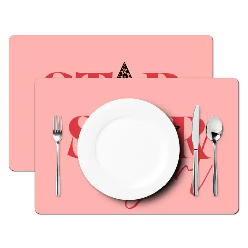 Star girl - Roze - Panter - Ster Placemat vinyl groot -zzsfeer2_Kitchenyeah-website