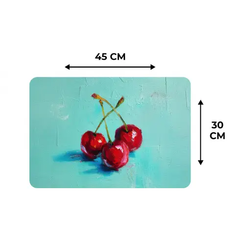 Kersen - Rood - Drie - Geverfd Placemat vinyl groot -specs