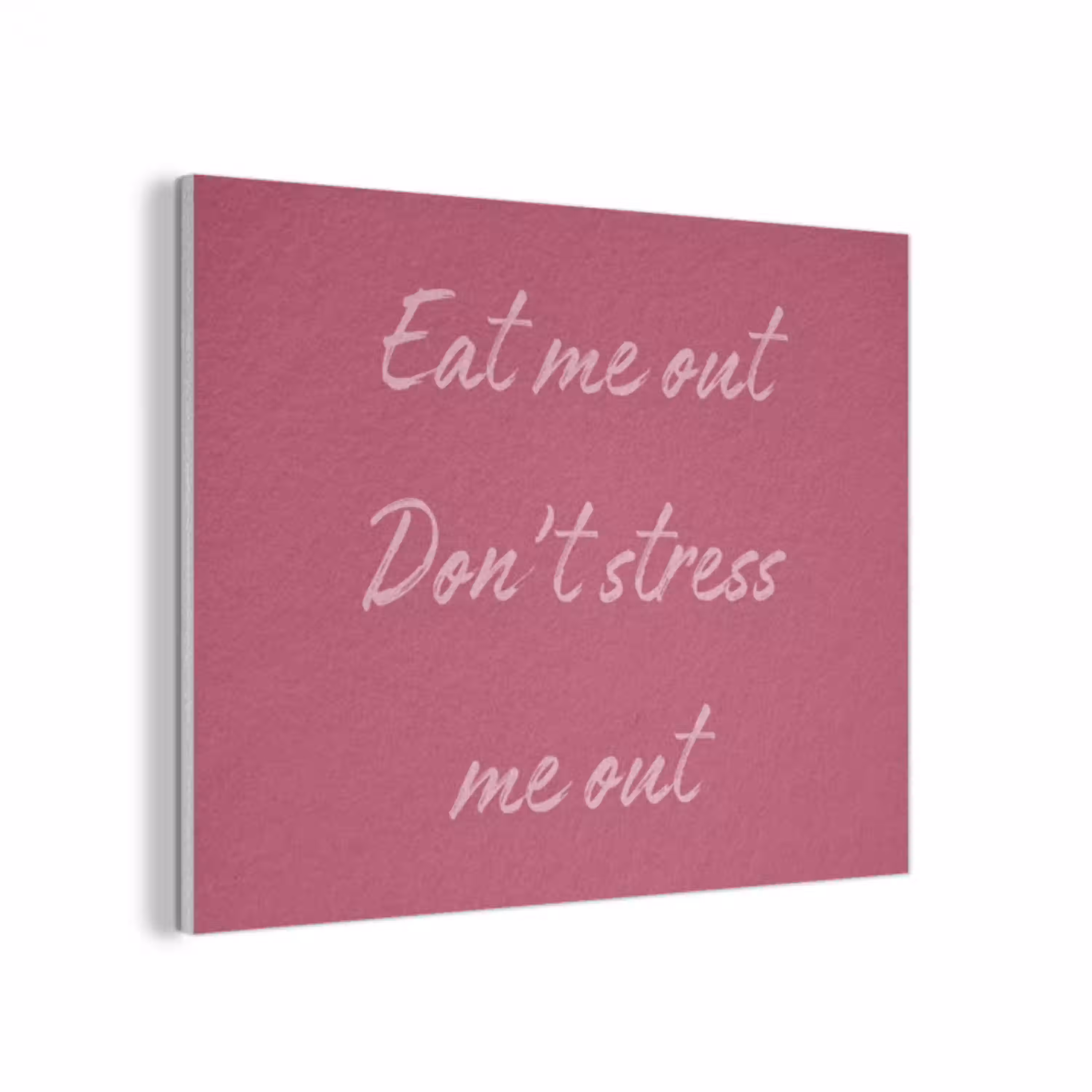 eat me out don't stress me out - Roze - Minimalistisch PET vilt klein -3d