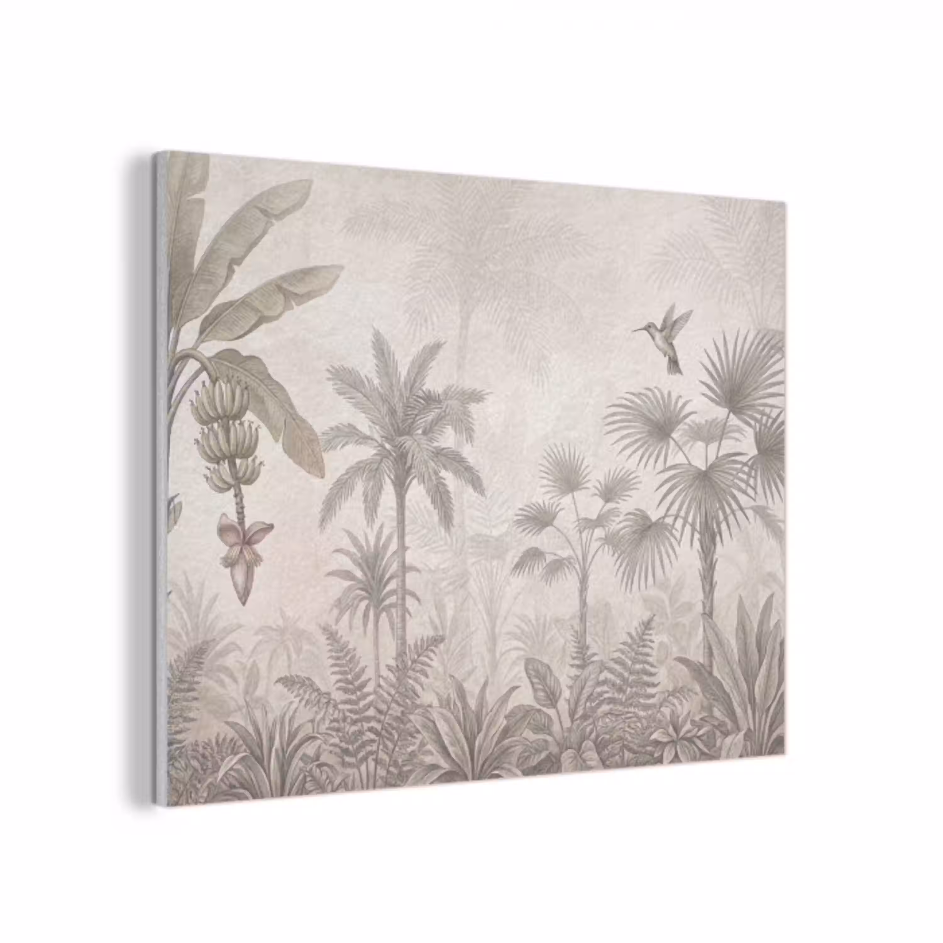 Jungle - Banenboom - Kolibrie - Beige PET vilt klein -3d