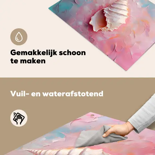 Schelp - Pastel - Pink Inductie beschemer met haakjes klein -ky-schoon-nl
