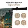Kerstsfeer - Stadsplein - Kleurrijk Wandkleed katoen middel -sfeer2
