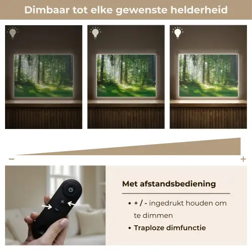 Natuur - Bomen - Bos - Groen - Zon - Gras - Planten Light Box met batterij (Wandlamp) middel -USP_dimbaarNL