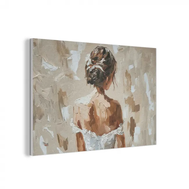 Akoestisch schilderij - Vrouw - Verf - Abstract - Beige - Modern
