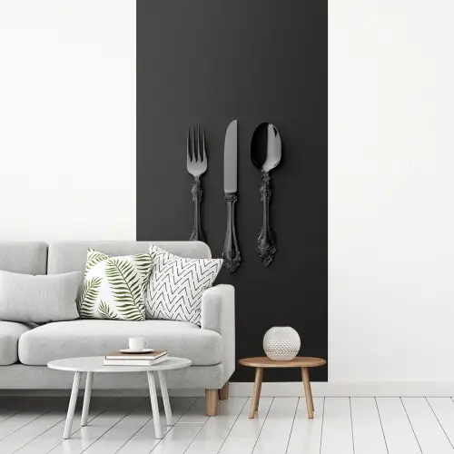 Bestek - Zwart fotobehang vinyl groot -woonkamer