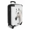 Wit paard met wapperende manen Koffer - NBS - Handbagage middel -productfoto_3d