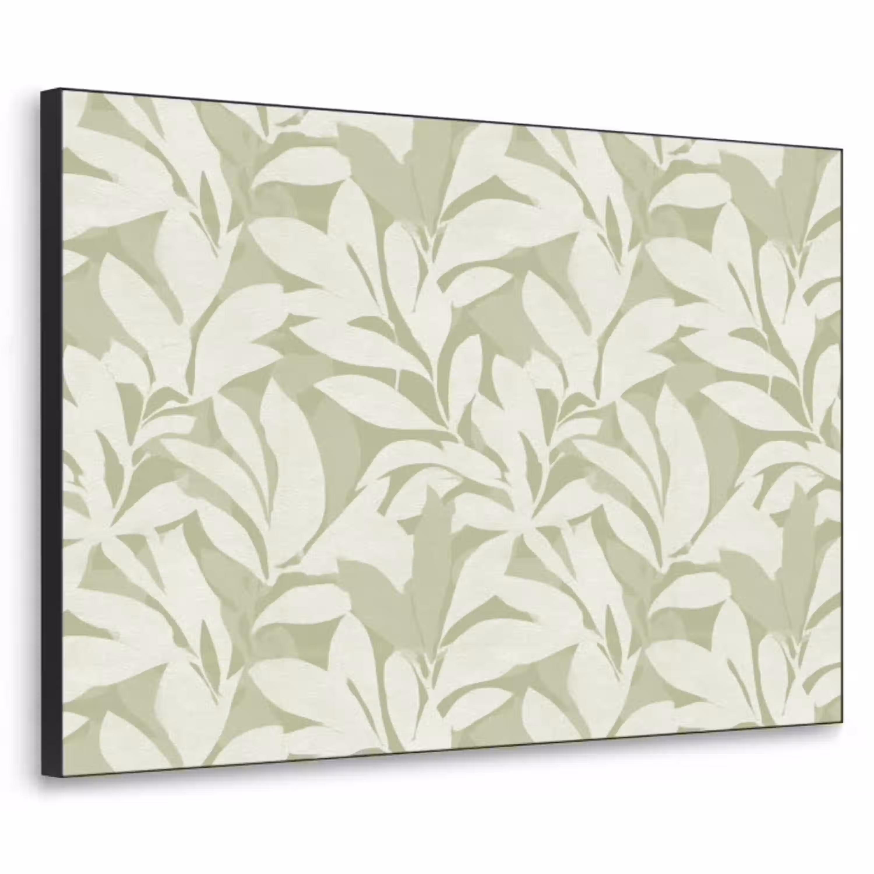 Saliegroen - Botanisch - Minimalistisch - Patroon Textielframe zwart klein 947 -3d