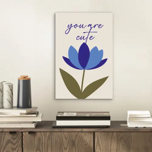 Korenbloem - Valentijn - Bloem - Blauw aluminium wit klein -sfeer1