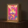 Konijn - Bloemen - Kleurrijk - Kimono Light Box met kabel (Tafellamp) klein -z3d_website
