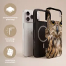 Oehoe - Uil - Portret - Bruin Toughcase MagSafe Apple iPhone 17 Pro Max klein -USP_Lagen_NL