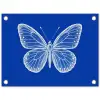 Vlinder - Wit - Getekend - Stippen tuinposter los doek klein -3d