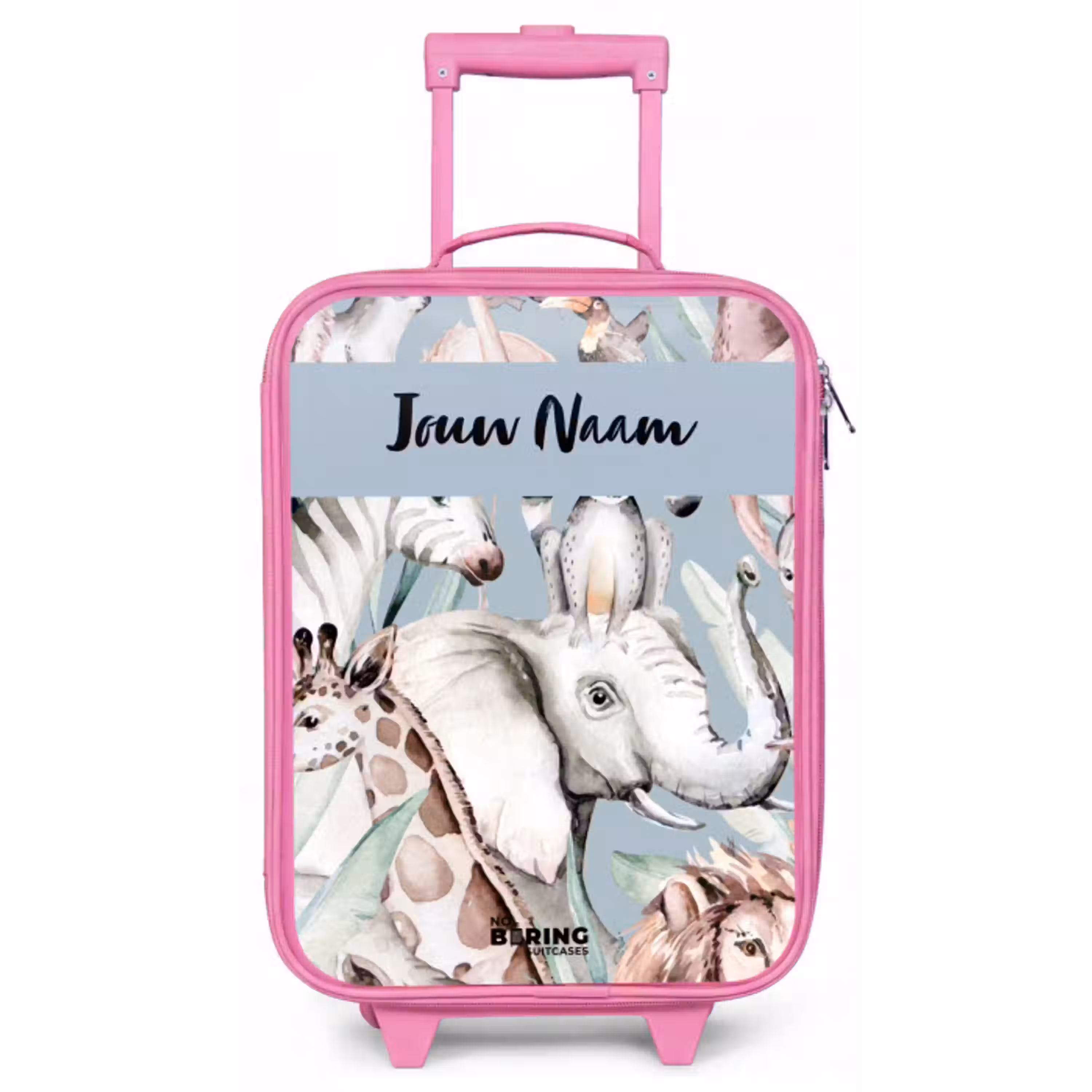 Jungle in Lichte Kleuren Kinderkoffer - Roze klein -zz3dotto