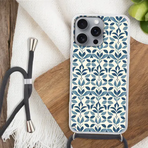 Flora - Modern - Blauw Hoesje iPhone 16 Pro Max met koord klein 804 -sfeer4