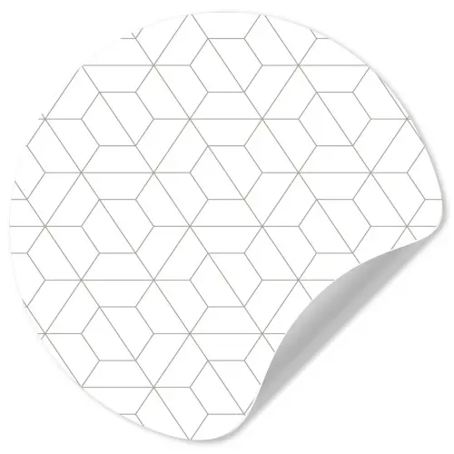 Geometrie - Lijn - Patroon Wandcirkel behangsticker klein 186 -3d