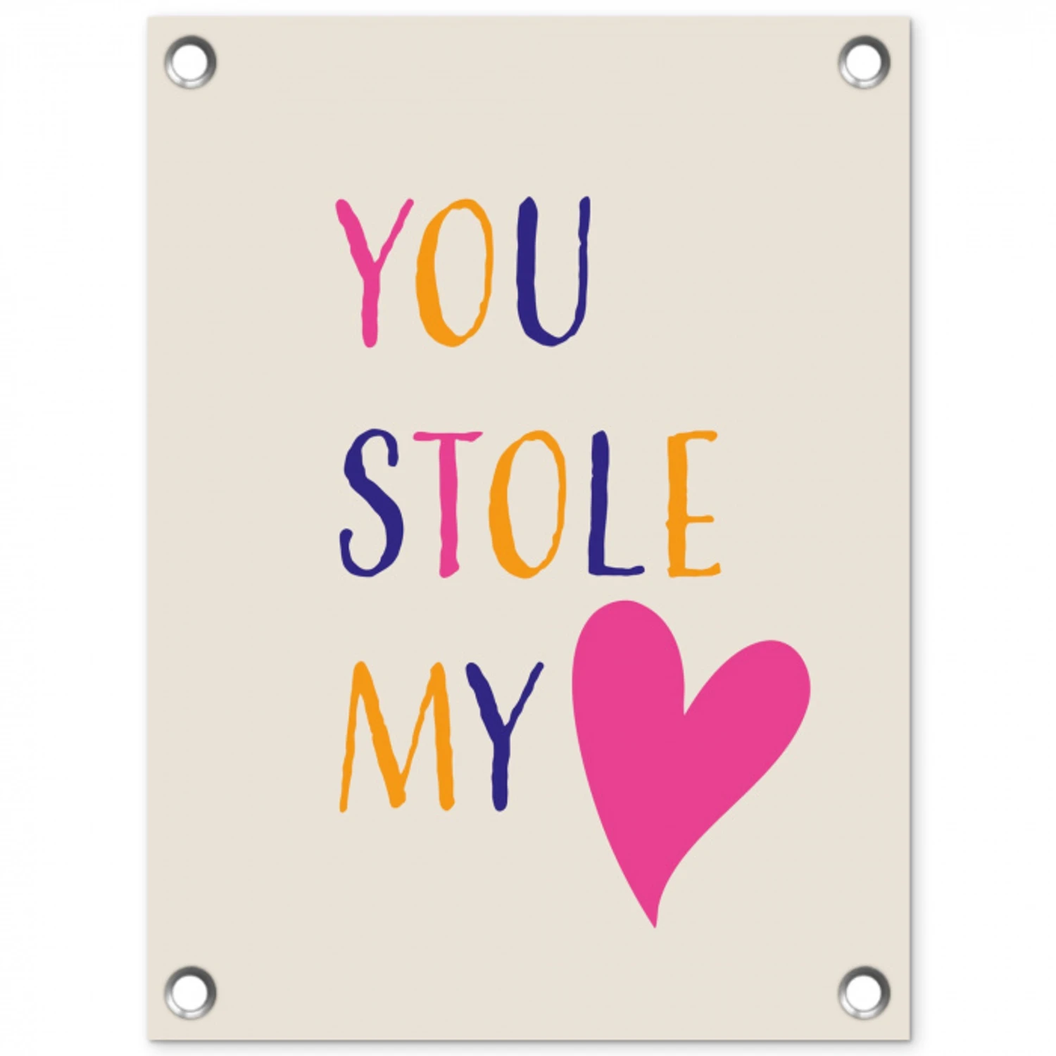 Hart - Valentijn - Tekst tuinposter los doek klein -3d