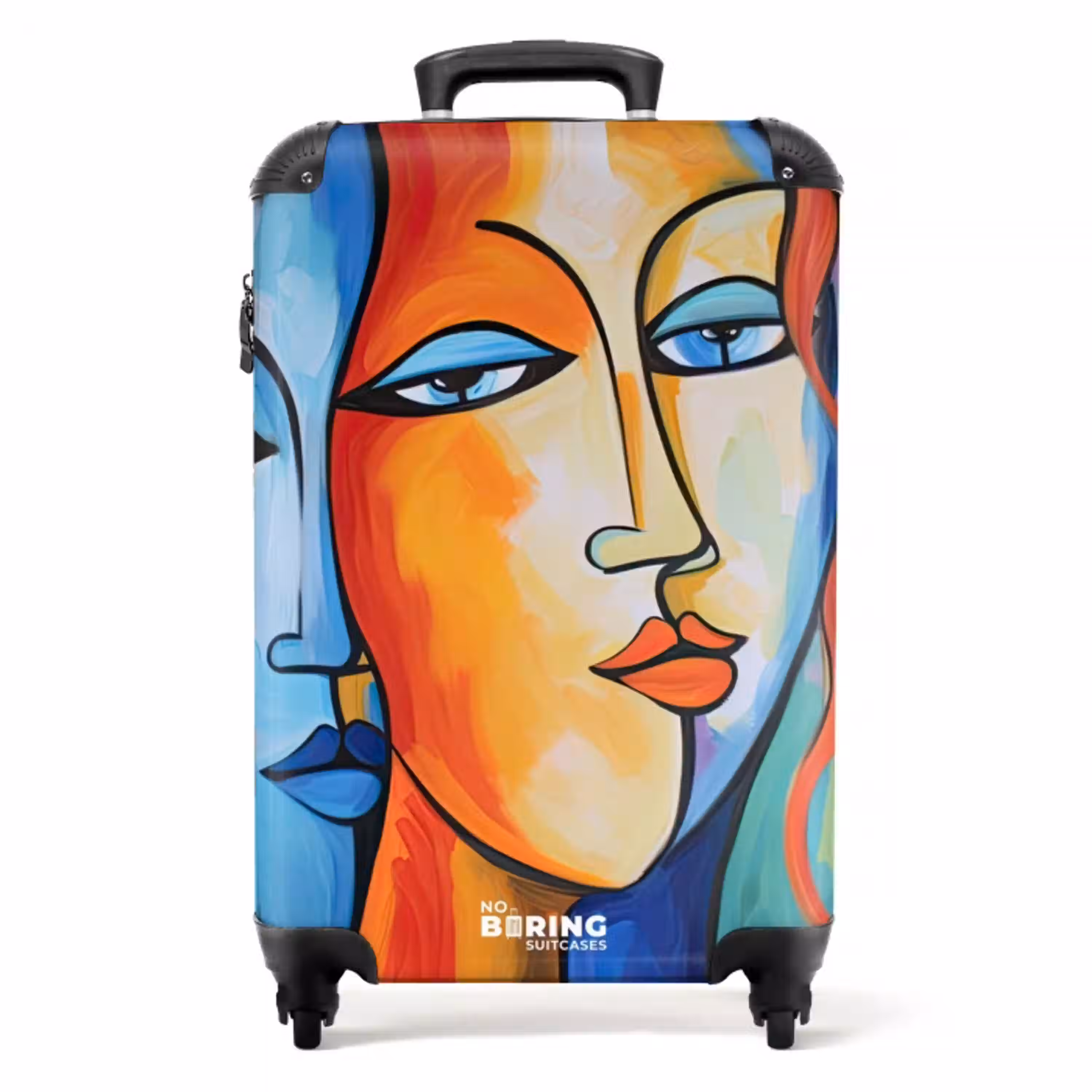 Hoofd - Olieverf - Schilderij - Kleurrijk NBS - Handbagage koffer - Unisex middel -productfoto_recht