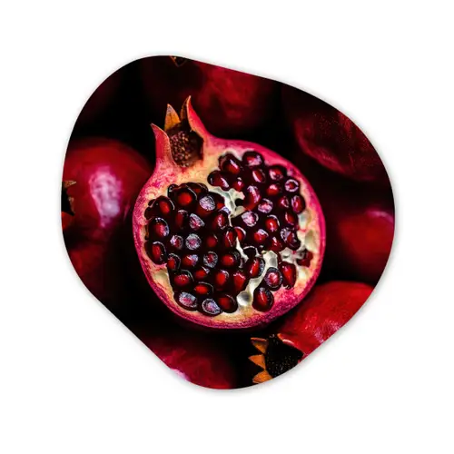 Granaatappel - Rood - Fruit Wandcirkel Organisch Aluminium middel -3d