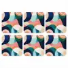 Abstract - Blauw - Roze onderzetter kurk middel -3d