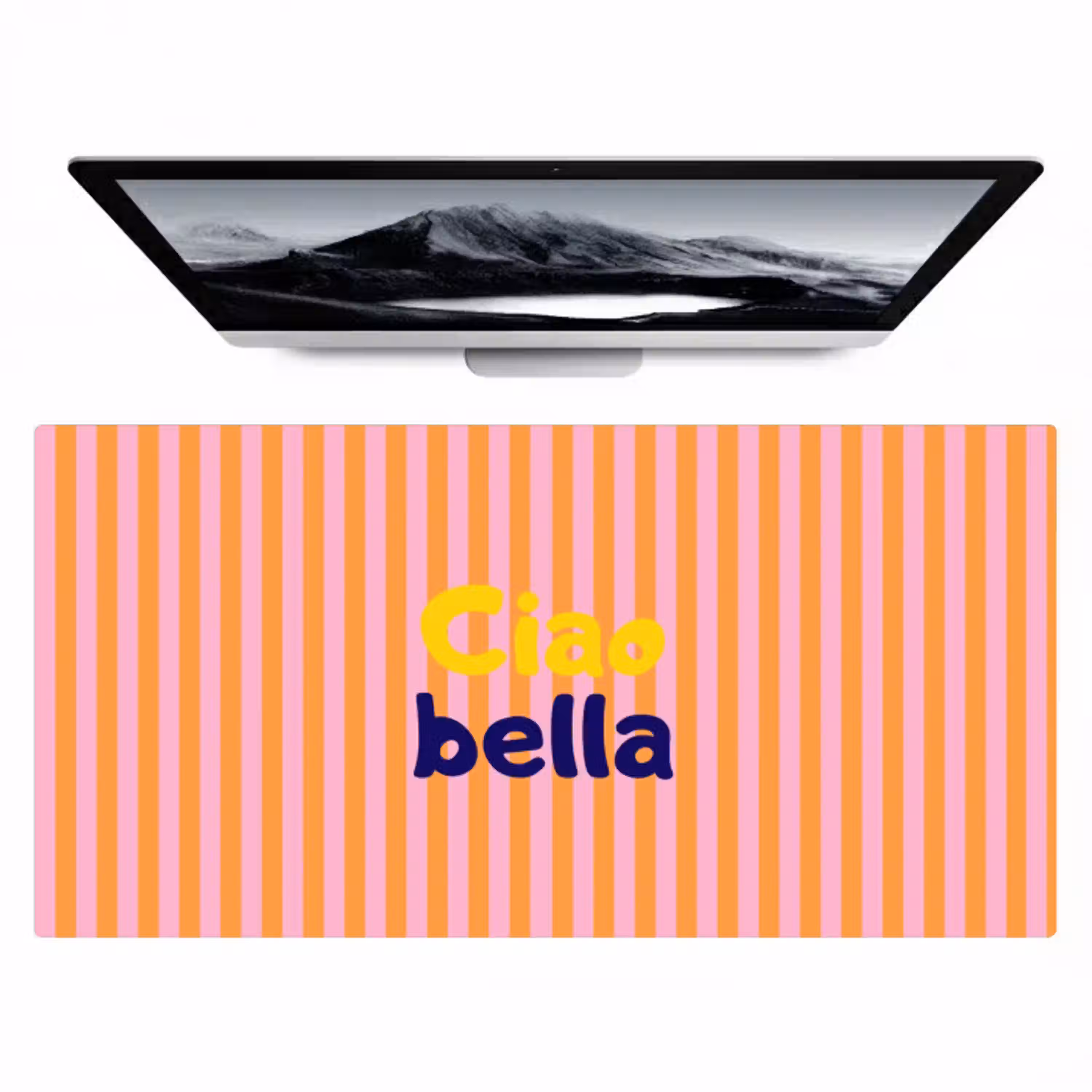 Verticaal - Strepen - Oranje - Ciao bella Muismat XXL klein -zzz3d