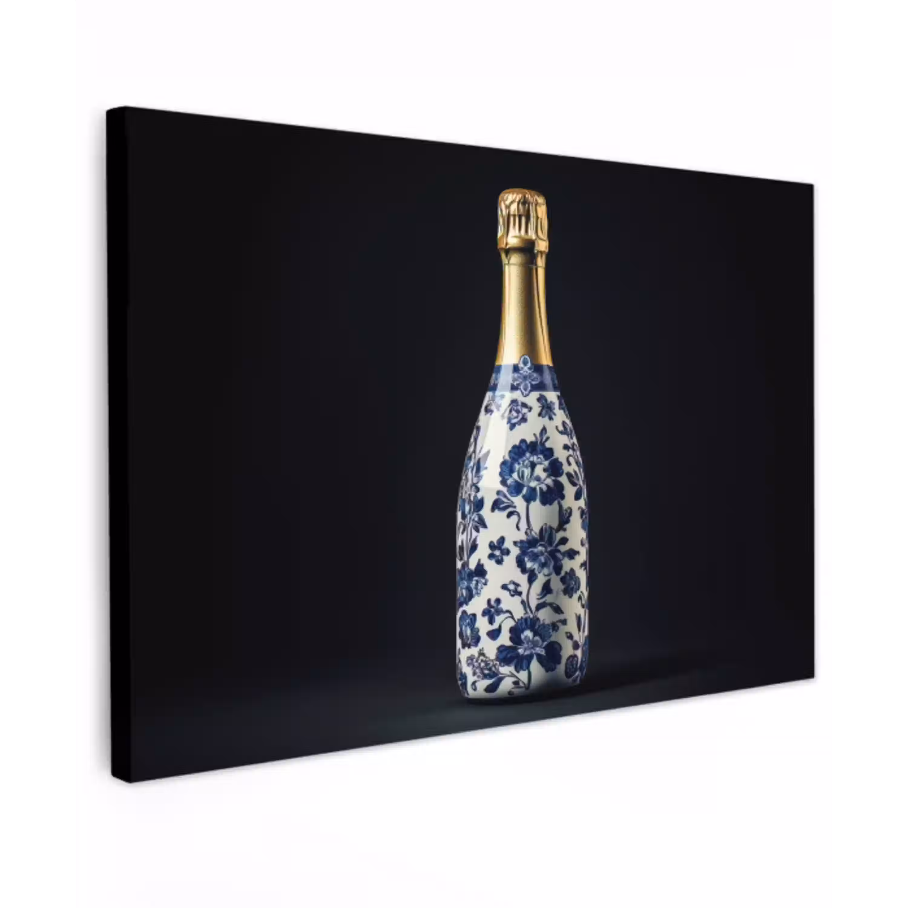 Champagne - Bloemen - Goud - Chique canvas 2cm klein -z3d