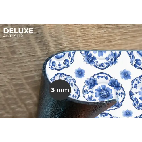 Sierborden - Bloemen - Blauw Placemat vinyl groot 368 -closeup