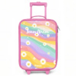 Madeliefjes op regenboogachtergrond Kinderkoffer - Roze klein -3d
