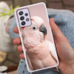 Kaketoe - Portret - Roze Hoesje Samsung Galaxy A52 5G met koord klein -sfeer3