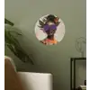 Vrouw - Zonnebril - Vlinder - Bloemen Wandcirkel behangsticker klein -sfeer2