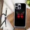 Vlinder - Rood - Contrast Hoesje iPhone 16 Pro Max met koord klein -sfeer4