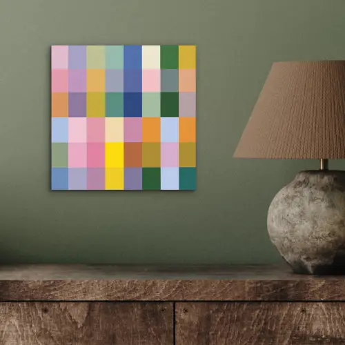 Blokken - Vierkant - Patroon - Gekleurd aluminium wit klein -sfeer2