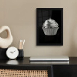 Cupcake - Luxueus - Zilver fotolijst zwart zonder passe partout klein -sfeer1