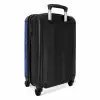 Donker blauw slangenhuid met symmetrische schubstructuur NBS - Handbagage koffer - Volwassenen Unisex middel -achterkant
