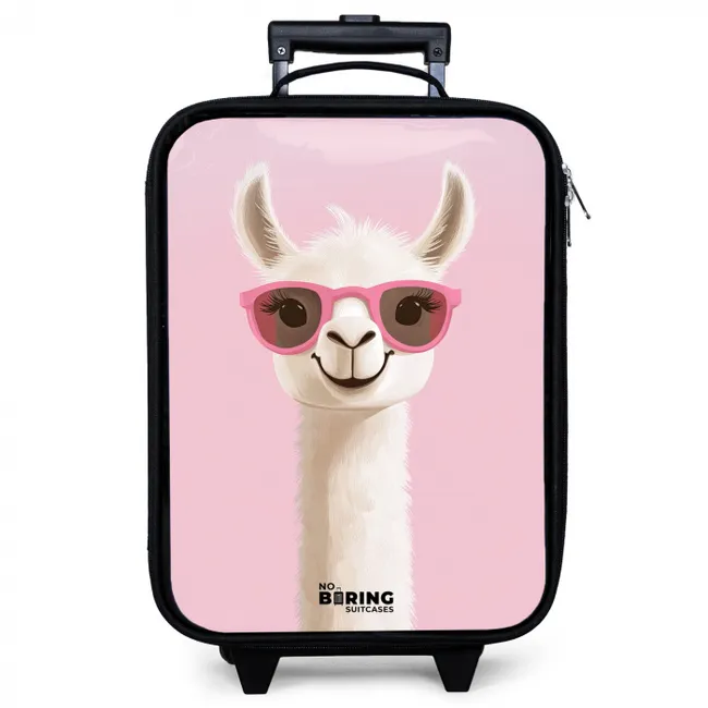 Kinderkoffer - Lama - Wit - Zonnebril - Wimpers