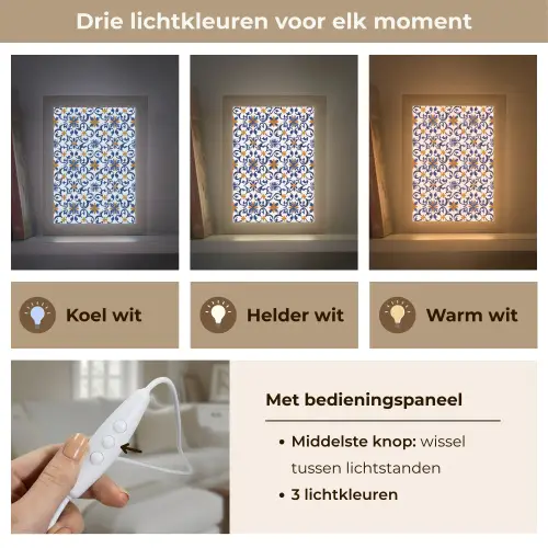 Patroon - Modern - Kleurrijk Light Box met kabel (Tafellamp) klein 925 -USP_lichtkleurNL