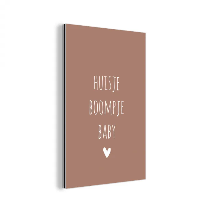 Spreuken - Quotes - Huisje boompje baby aluminium wit klein -3d