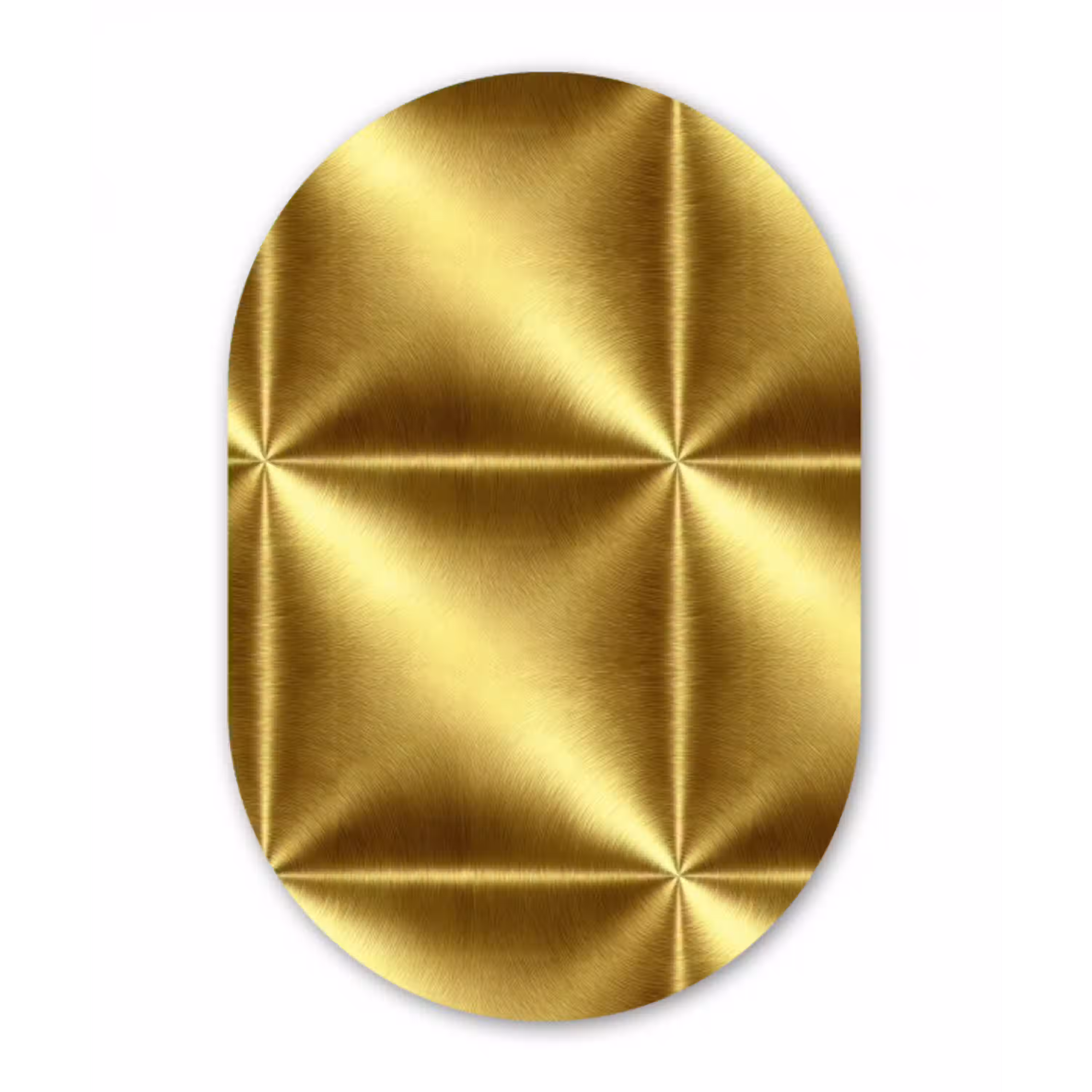 Textuur - Geborsteld Goud - Industrieel - Metallic Wandcirkel Ovaal Forex klein 630 -3d