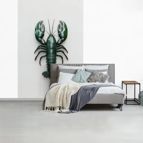 Kreeft - Glossier - Groen - Wit fotobehang vinyl groot -slaapkamer